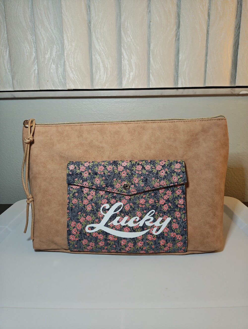 Lucky Brand Large Travel Toiletry Cosmetic Bag Floral